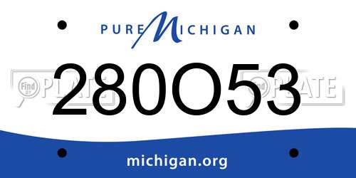 280O53 Michigan License Plate