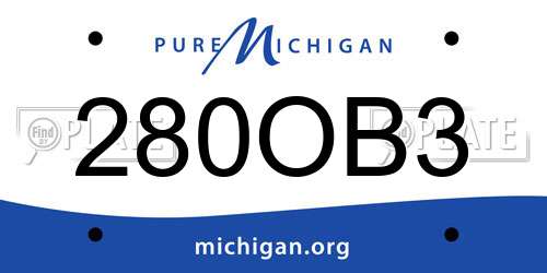 280OB3 Michigan License Plate