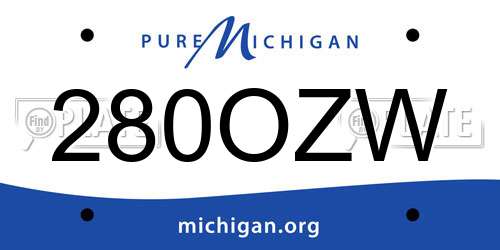 280OZW Michigan License Plate