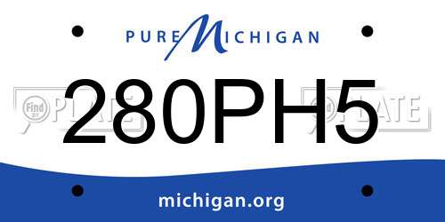 280PH5 Michigan License Plate