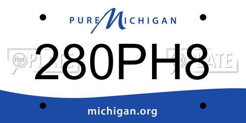 280PH8 Michigan License Plate
