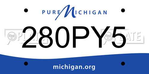 280PY5 Michigan License Plate