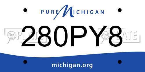 280PY8 Michigan License Plate