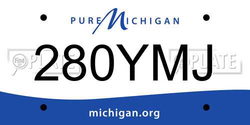 280YMJ Michigan License Plate