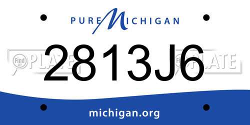 2813J6 Michigan License Plate