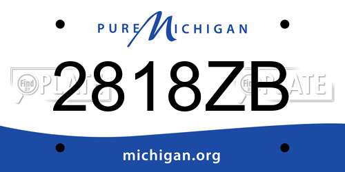 2818ZB Michigan License Plate