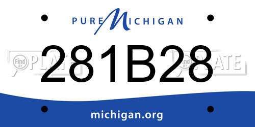 281B28 Michigan License Plate