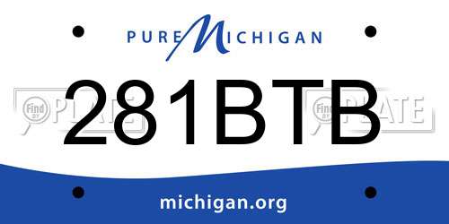 281BTB Michigan License Plate