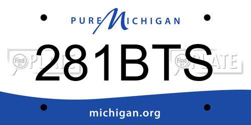 281BTS Michigan License Plate