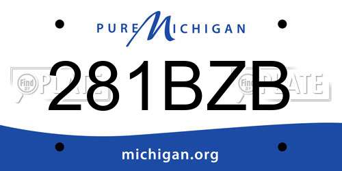 281BZB Michigan License Plate