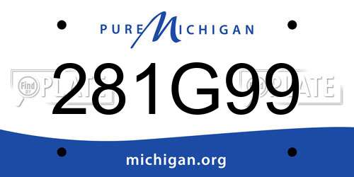 281G99 Michigan License Plate
