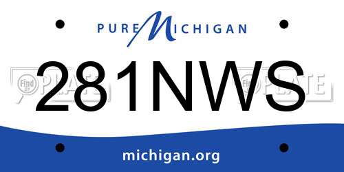 281NWS Michigan License Plate