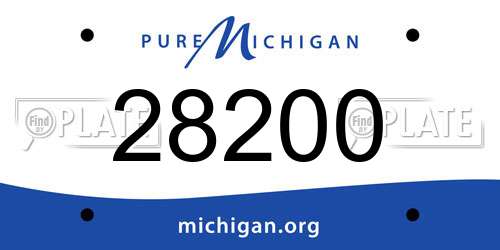 28200 Michigan License Plate