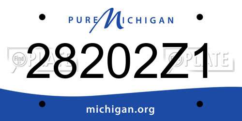 28202Z1 Michigan License Plate