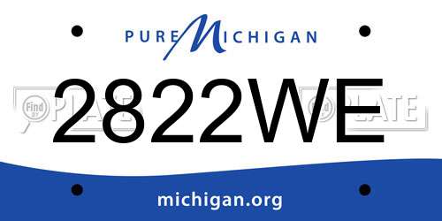 2822WE Michigan License Plate