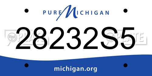 28232S5 Michigan License Plate