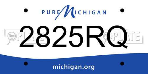 2825RQ Michigan License Plate