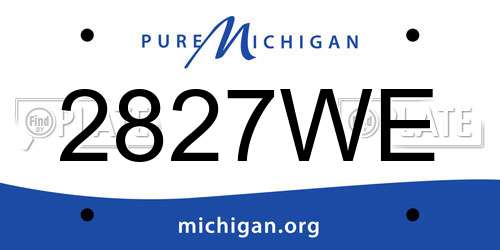 2827WE Michigan License Plate