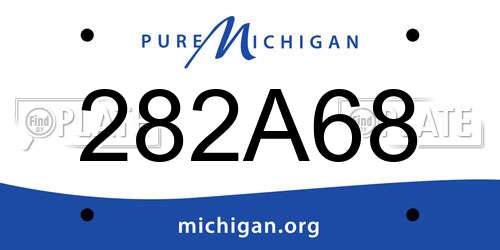282A68 Michigan License Plate