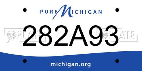 282A93 Michigan License Plate