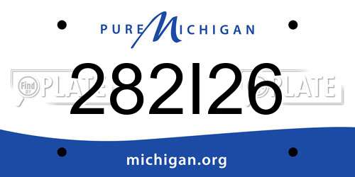 282I26 Michigan License Plate