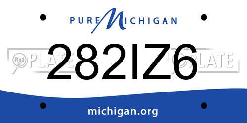 282IZ6 Michigan License Plate