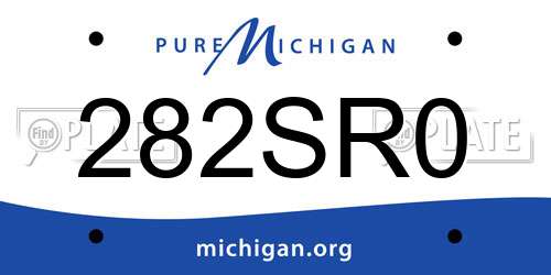 282SR0 Michigan License Plate