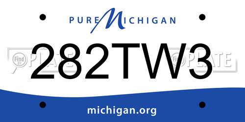 282TW3 Michigan License Plate