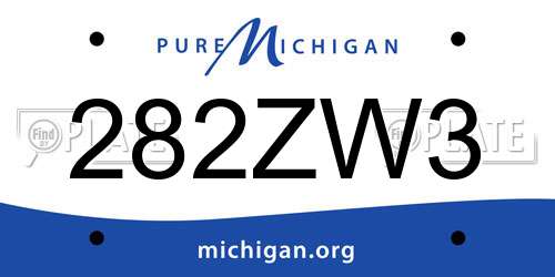 282ZW3 Michigan License Plate