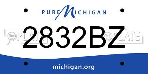 2832BZ Michigan License Plate