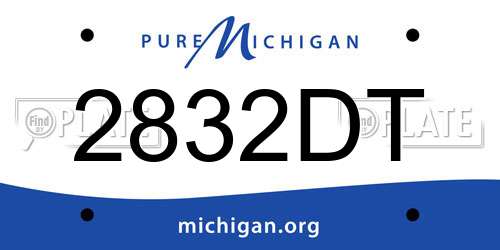 2832DT Michigan License Plate