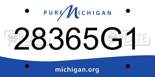 28365G1 Michigan License Plate