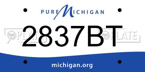 2837BT Michigan License Plate