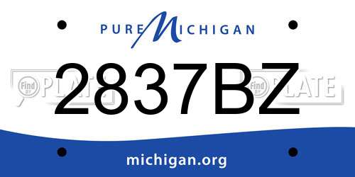 2837BZ Michigan License Plate