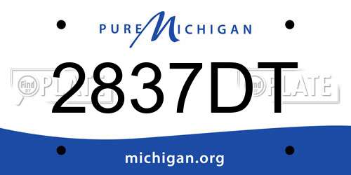 2837DT Michigan License Plate