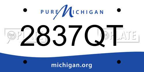 2837QT Michigan License Plate