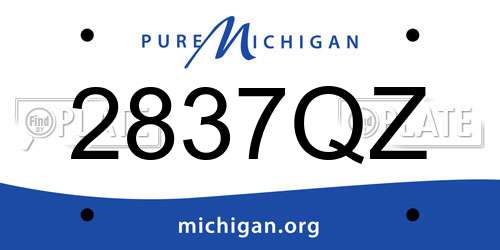 2837QZ Michigan License Plate
