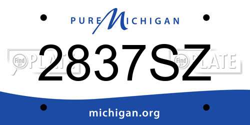 2837SZ Michigan License Plate