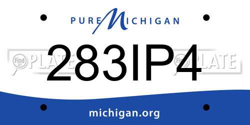 283IP4 Michigan License Plate
