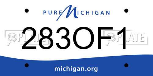283OF1 Michigan License Plate