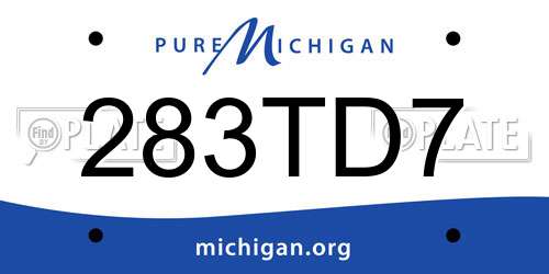 283TD7 Michigan License Plate