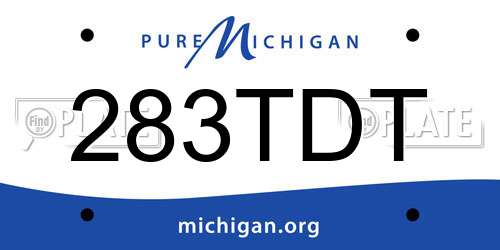 283TDT Michigan License Plate