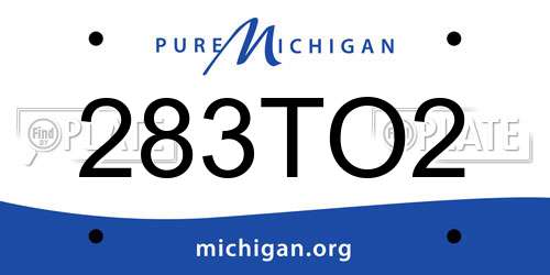 283TO2 Michigan License Plate
