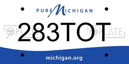 283TOT Michigan License Plate