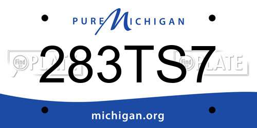 283TS7 Michigan License Plate