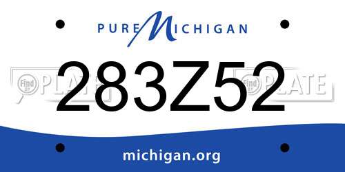 283Z52 Michigan License Plate