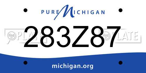 283Z87 Michigan License Plate