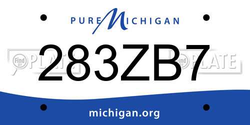 283ZB7 Michigan License Plate