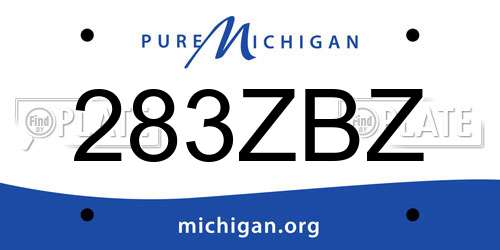 283ZBZ Michigan License Plate
