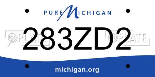 283ZD2 Michigan License Plate